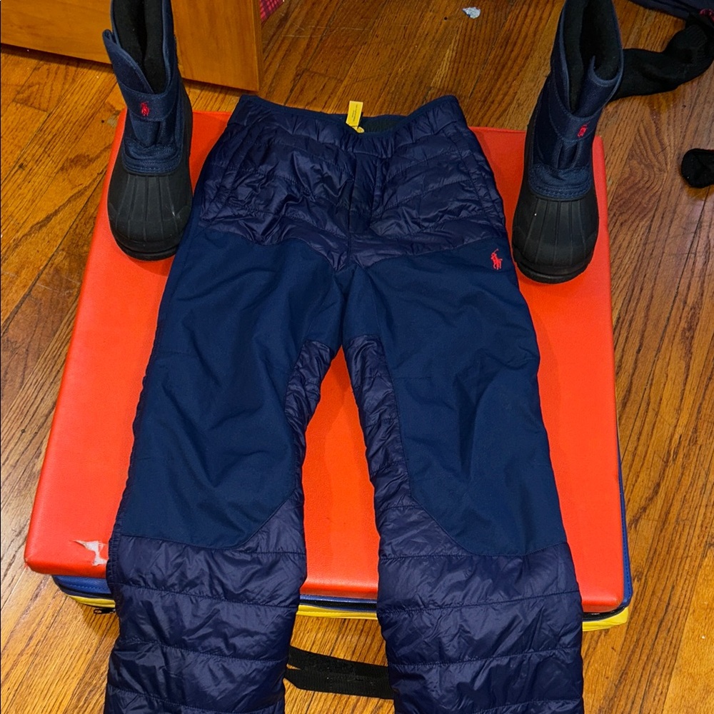 Polo by Ralph Lauren Blue Quilted Pants with Red Accent